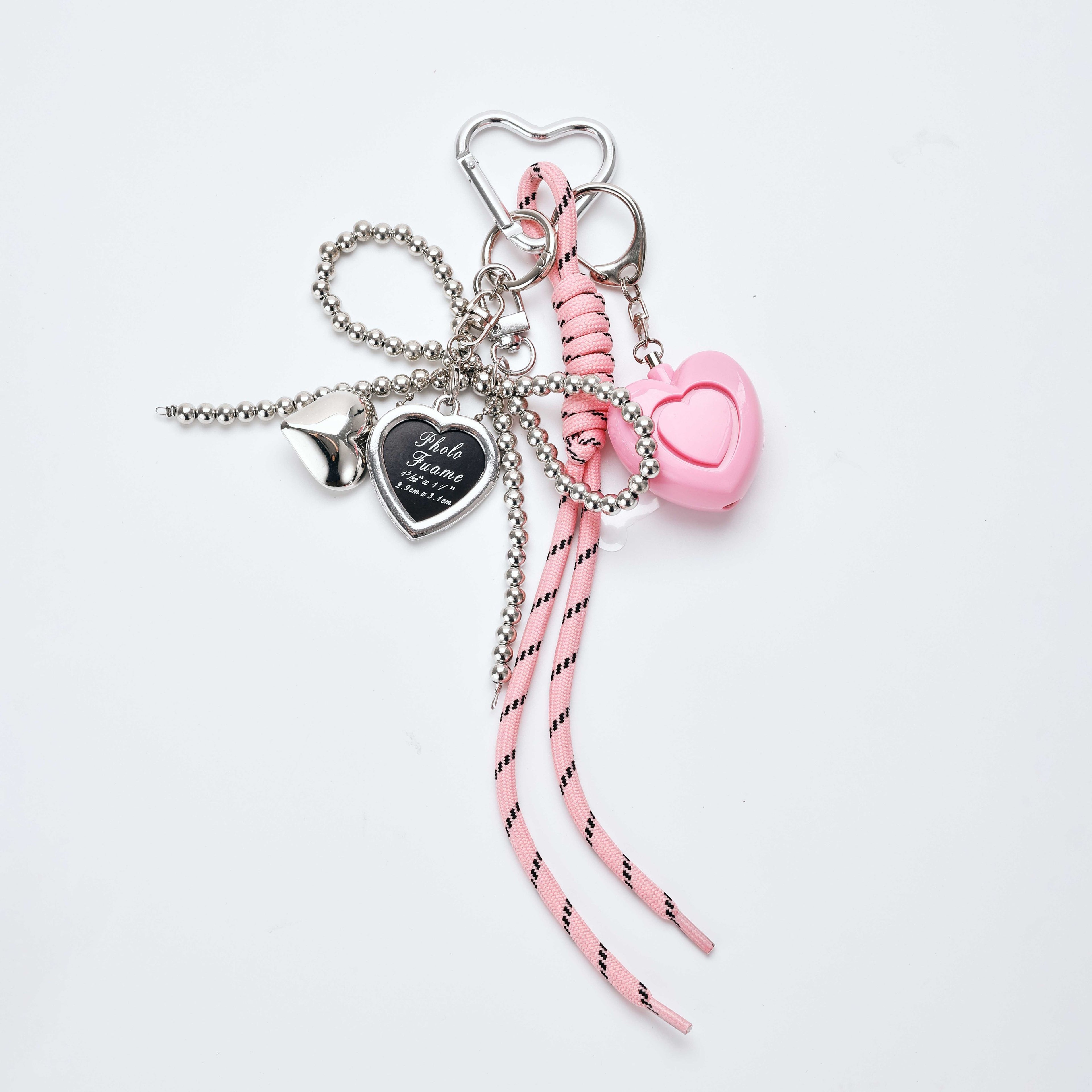Pink Safety Charms Panic Alarm KeyChain Bag Charm